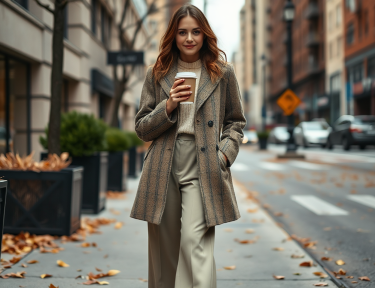 designbyjk.co.uk | Comment porter un manteau en tweed avec un pantalon large ?